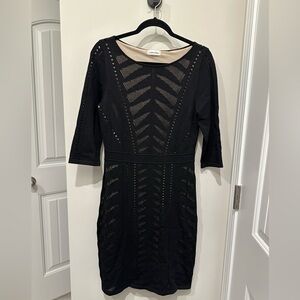 Black Eyelet Lace Cocktail Dress